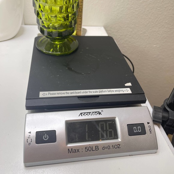 Vintage MCM Indiana Glass Co. Cubist Tumblers Avacado Green set of 6 - Picture 8 of 10